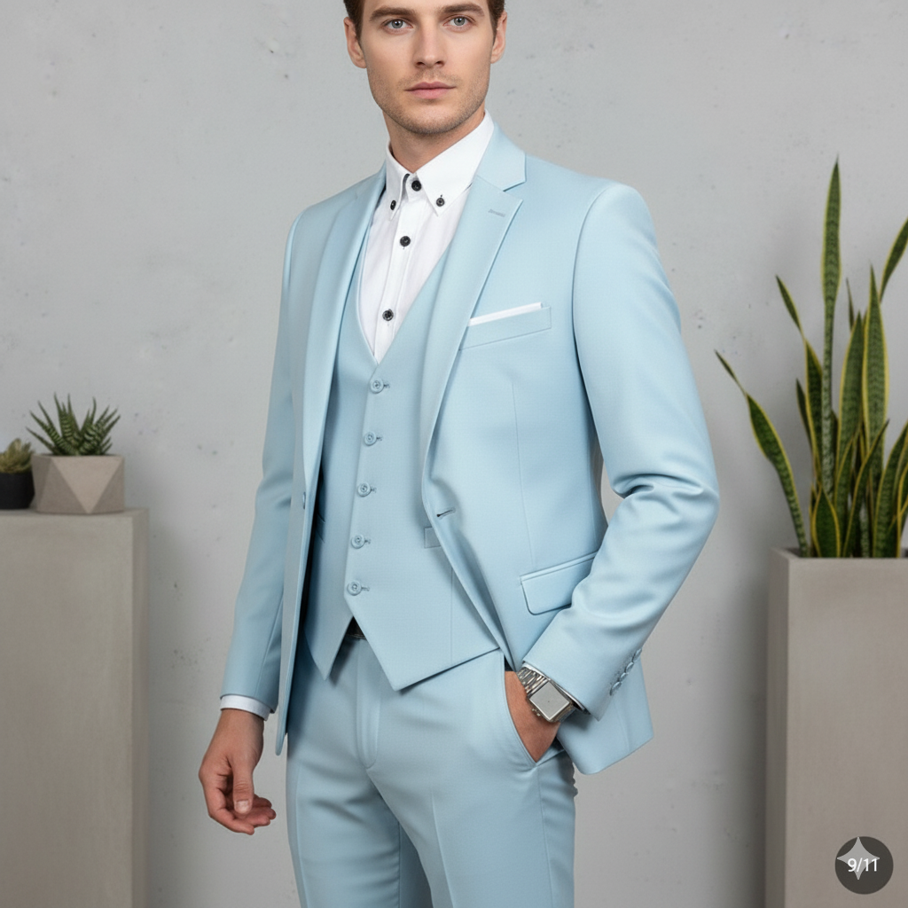 Herren Anzug 3-teilig | Slim Fit Elegant für Business & Hochzeit