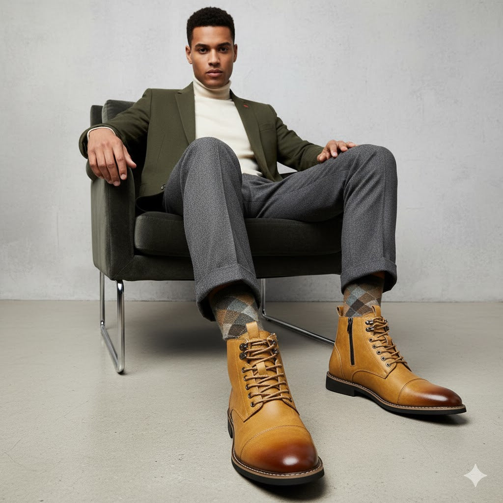 Elegante Herren Stiefeletten | Rutschfest & mit Reißverschluss