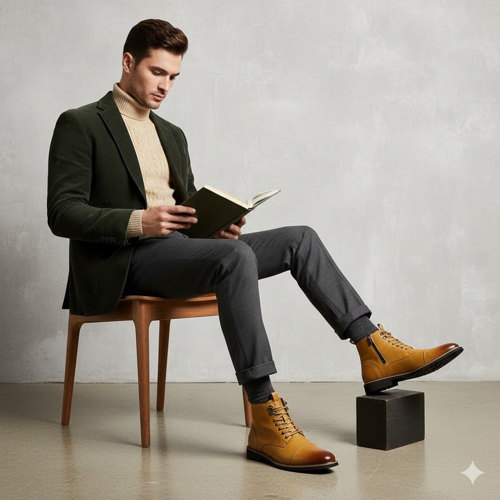 Elegante Herren Stiefeletten | Rutschfest & mit Reißverschluss