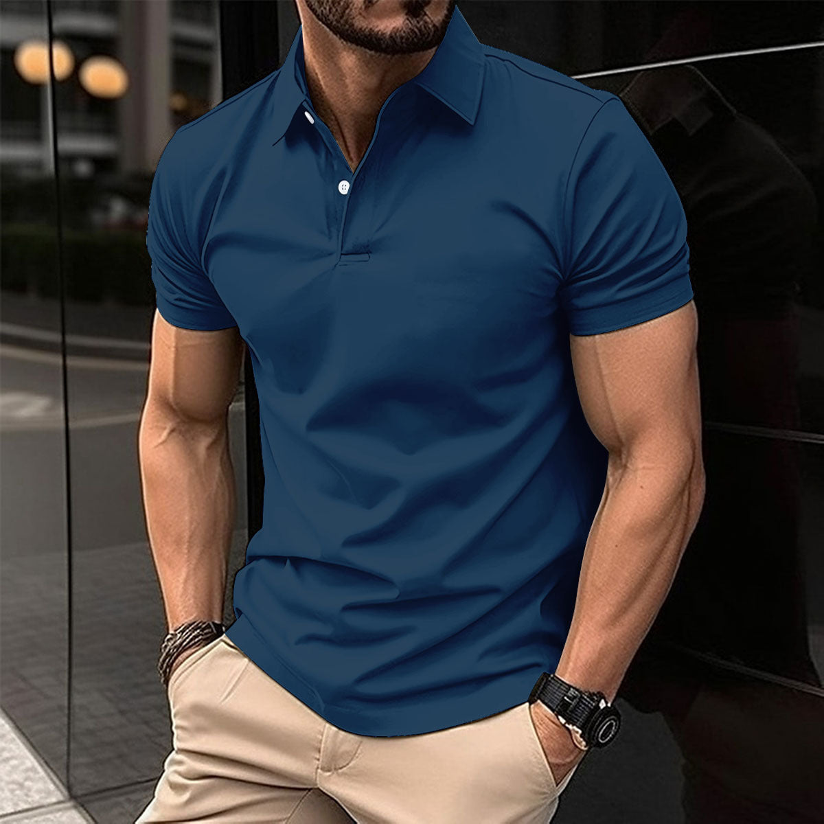 Vincent – Kurzärmliges Poloshirt für Herren in Uni-Farben