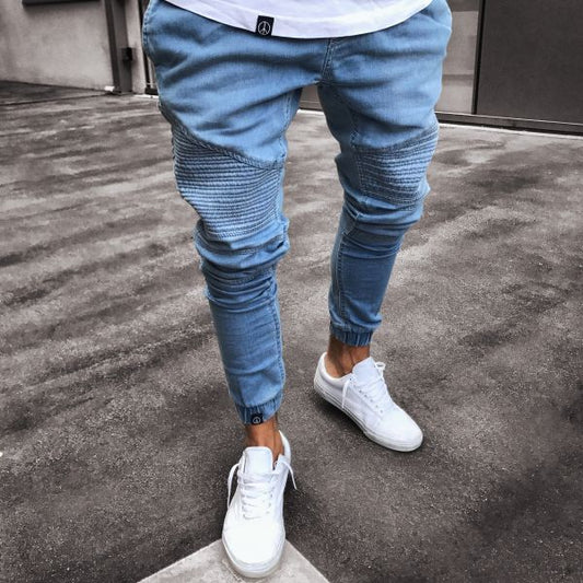 James – Modische Herrenjeans in Hellblau Slim-Fit