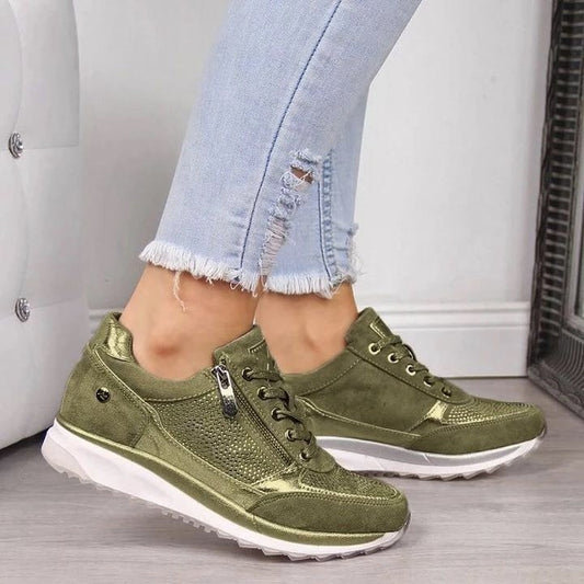 Zoe – Plattform-Schuhe mit Strass und Schwammkuchen-Absatz
