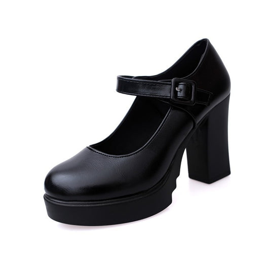 ENGEL Damen Pumps – Mary Jane Stil mit Blockabsatz, Verstellbare Riemen, Komfortables Design