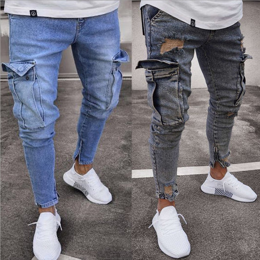 Noel – Cargo-Jeans aus Denim mit Löchern für Herren