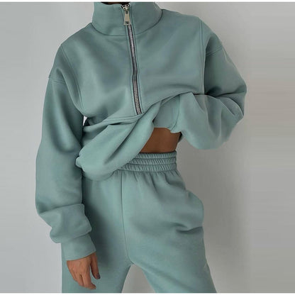 Damen Sportanzug mit Reißverschluss | Warm & Bequem