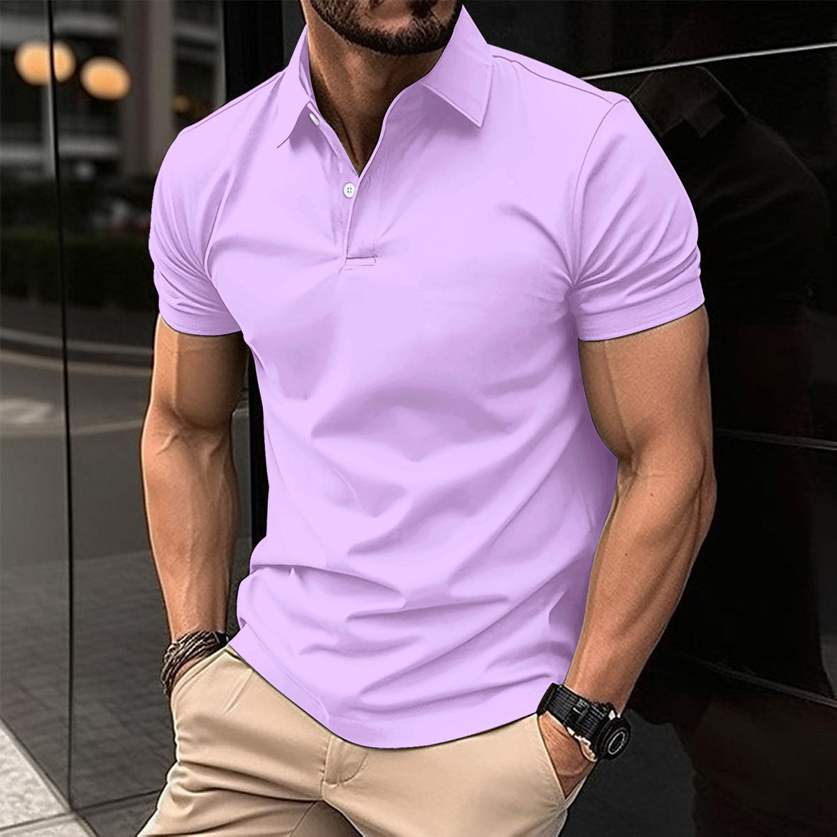 Vincent – Kurzärmliges Poloshirt für Herren in Uni-Farben