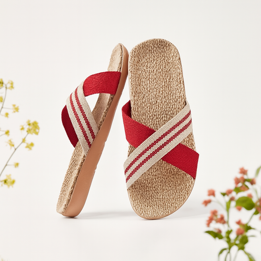 ENGEL Damen Sommerschuhe – Bequeme Slipper mit Kreuzriemen, atmungsaktive Sohle & lässiger Look