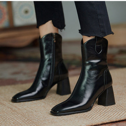 Catherine – Damen Stiefeletten mit Hohem Absatz und Eckigem Zeh