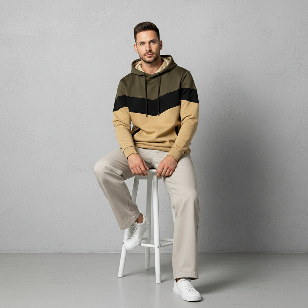 Herren Patchwork Hoodie