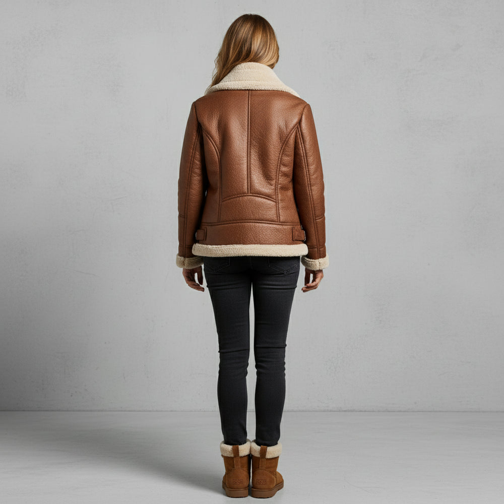 Damen Winterjacke in Lammfelloptik