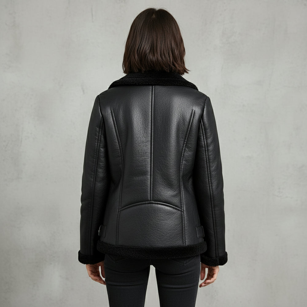 Damen Winterjacke in Lammfelloptik