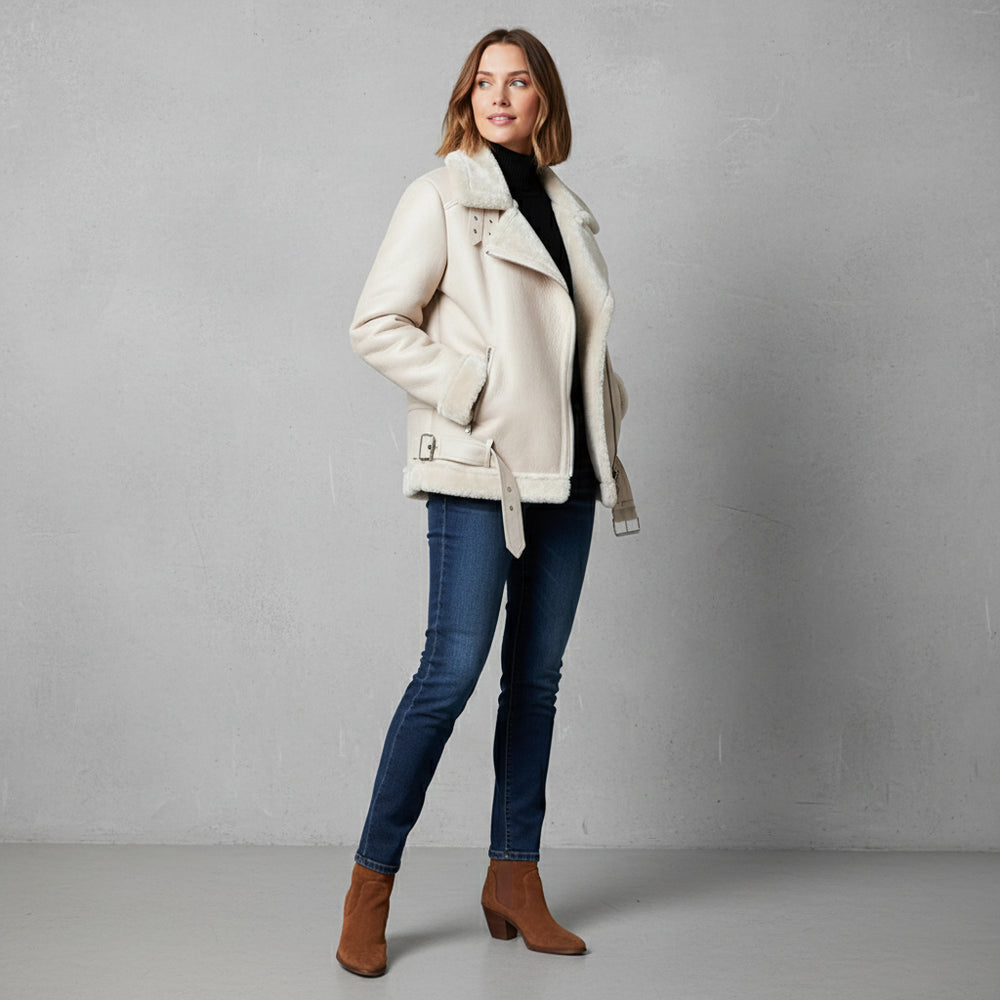 Damen Winterjacke in Lammfelloptik