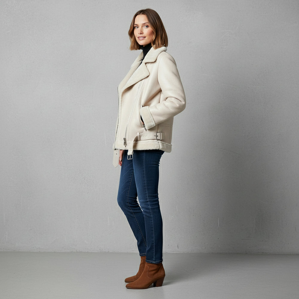 Damen Winterjacke in Lammfelloptik