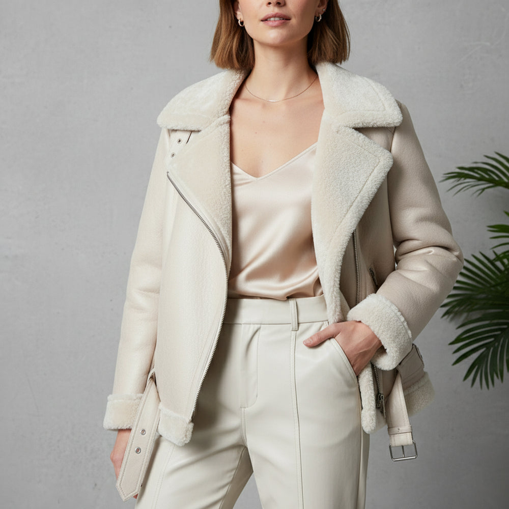 Damen Winterjacke in Lammfelloptik