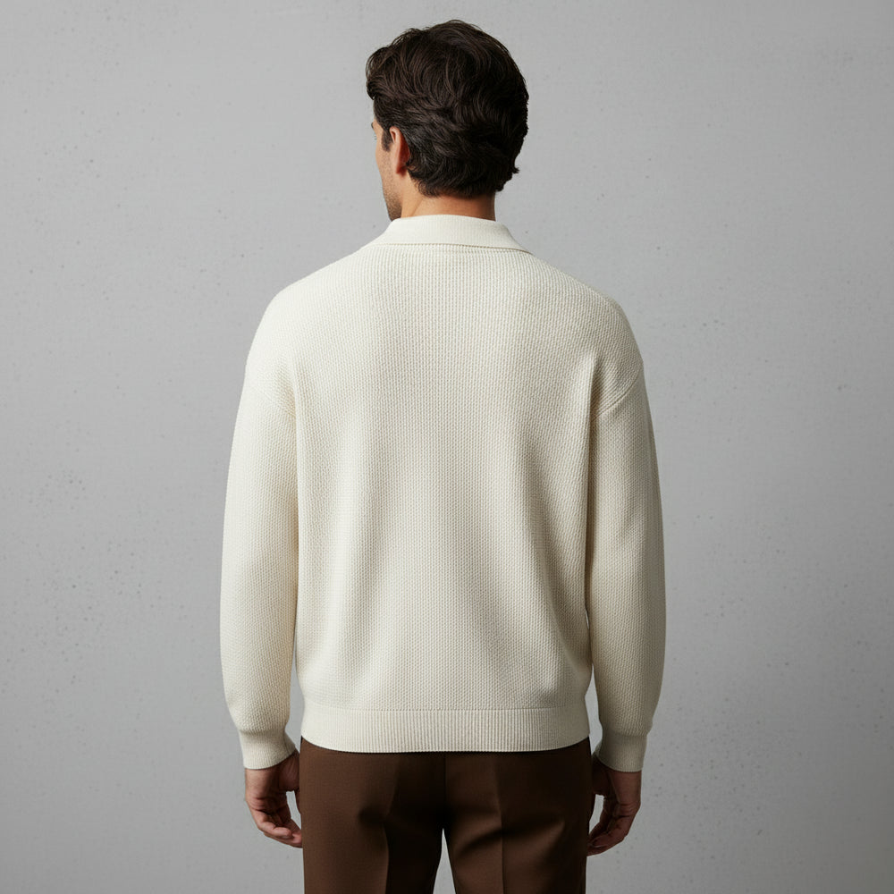 Herren Strickpullover Polokragen