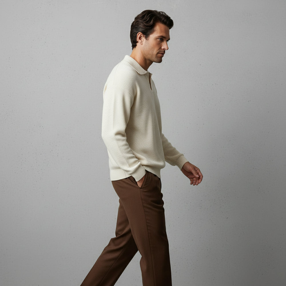 Herren Strickpullover Polokragen