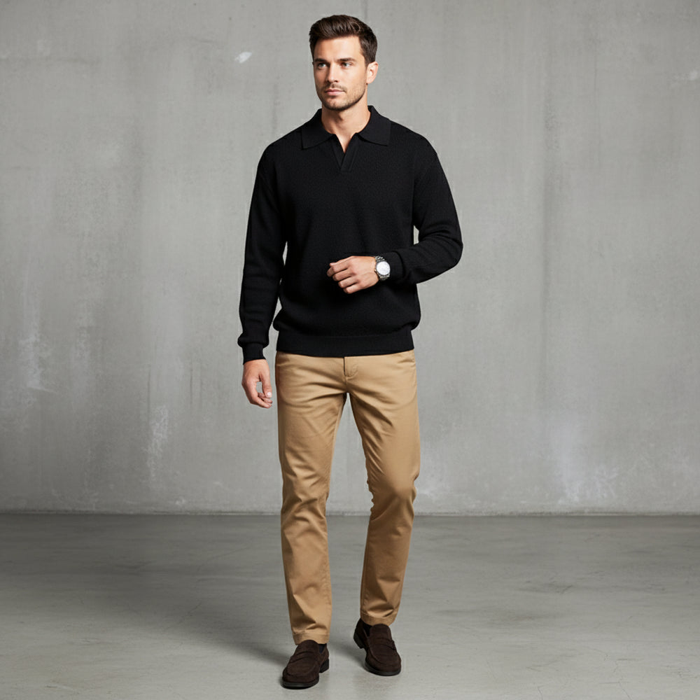 Herren Strickpullover Polokragen