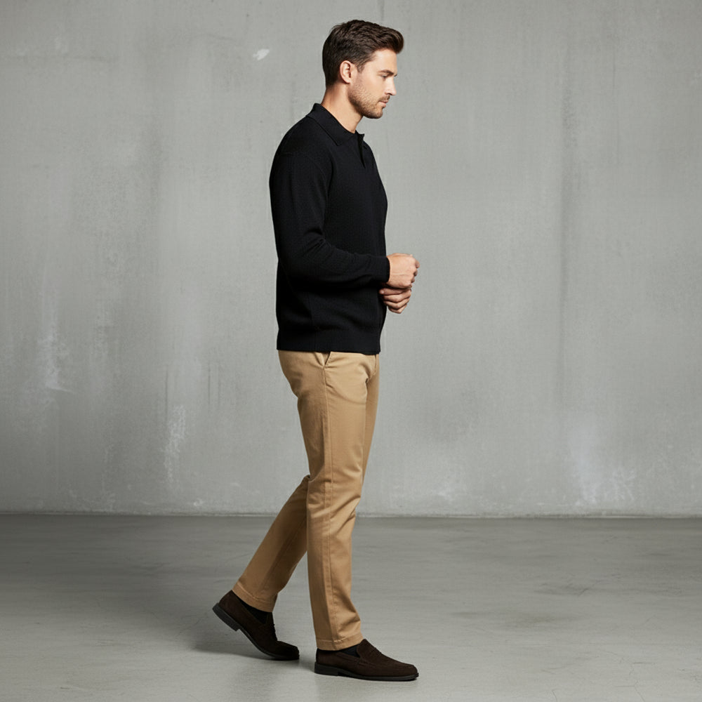 Herren Strickpullover Polokragen