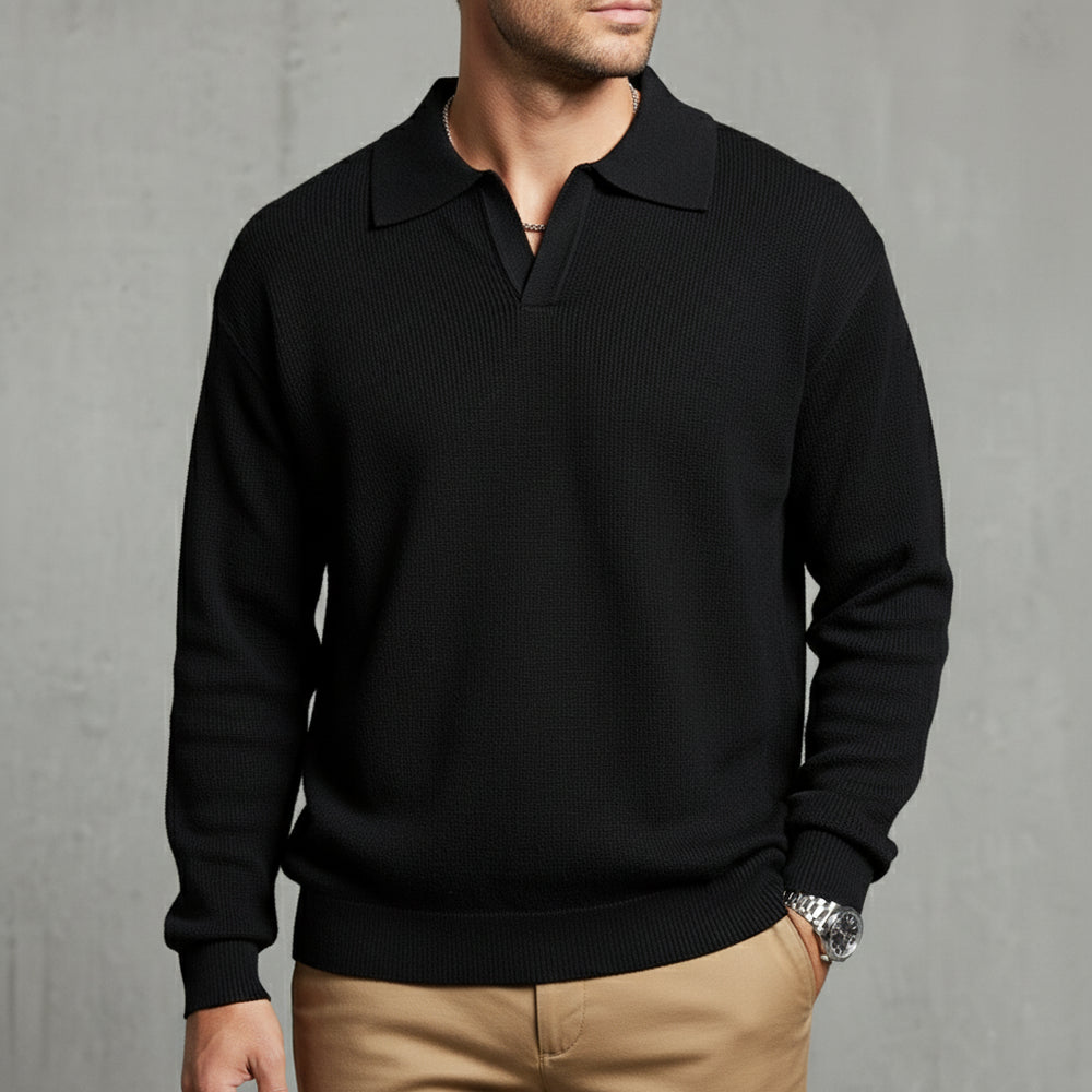 Herren Strickpullover Polokragen