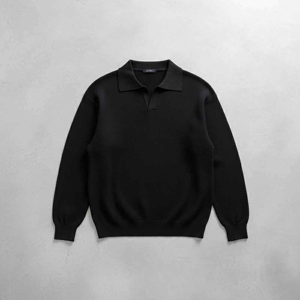 Herren Strickpullover Polokragen