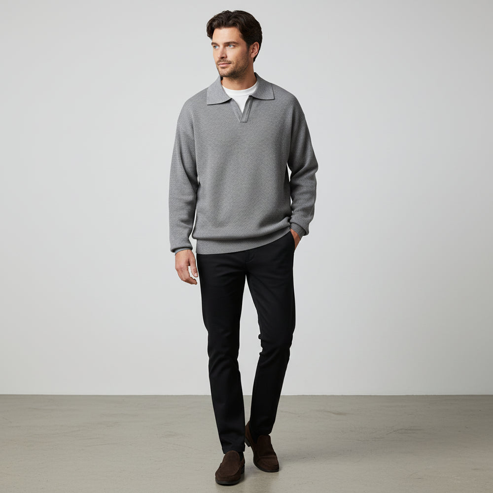 Herren Strickpullover Polokragen