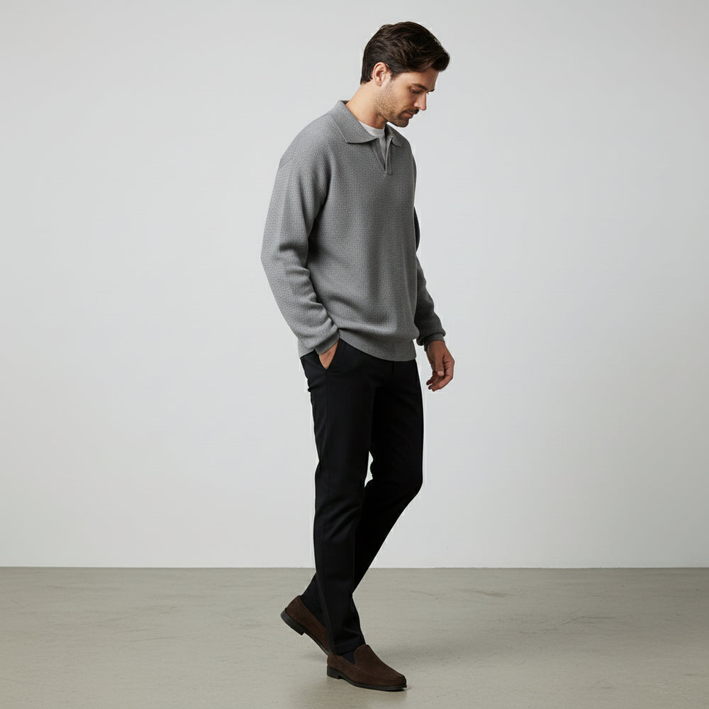 Herren Strickpullover Polokragen