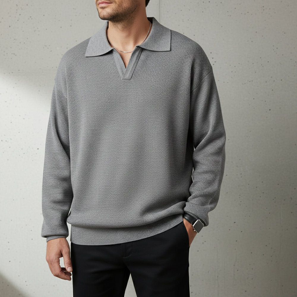 Herren Strickpullover Polokragen