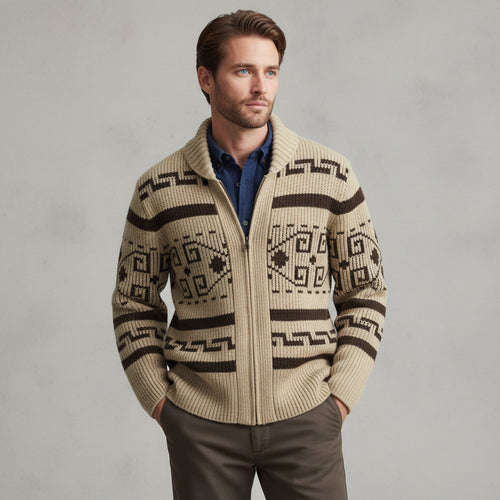 Lässige Herren Strickjacke mit Reißverschluss