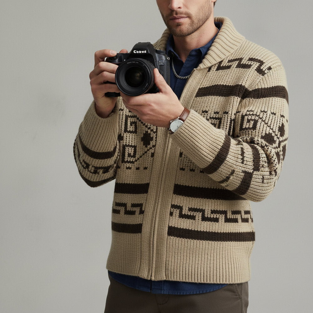 Lässige Herren Strickjacke mit Reißverschluss