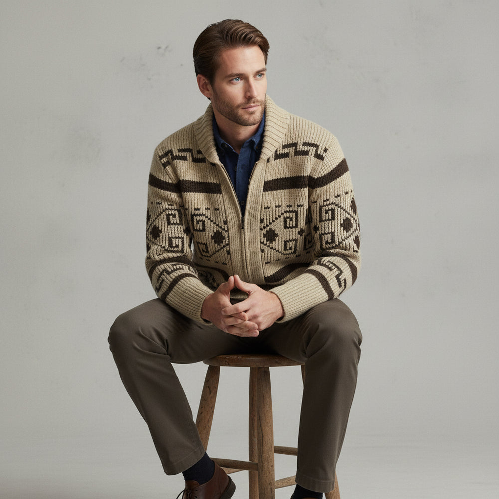 Lässige Herren Strickjacke mit Reißverschluss