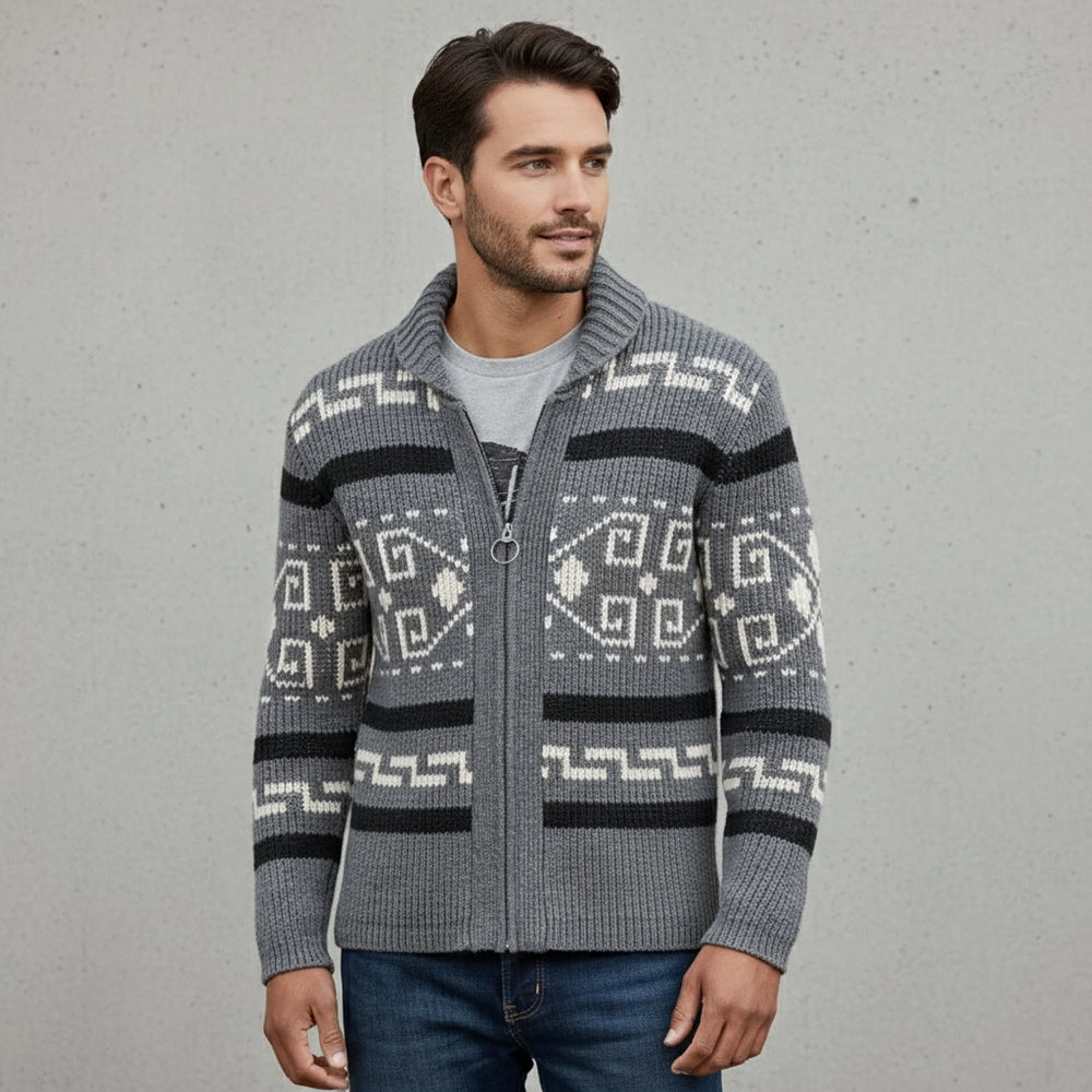 Lässige Herren Strickjacke mit Reißverschluss