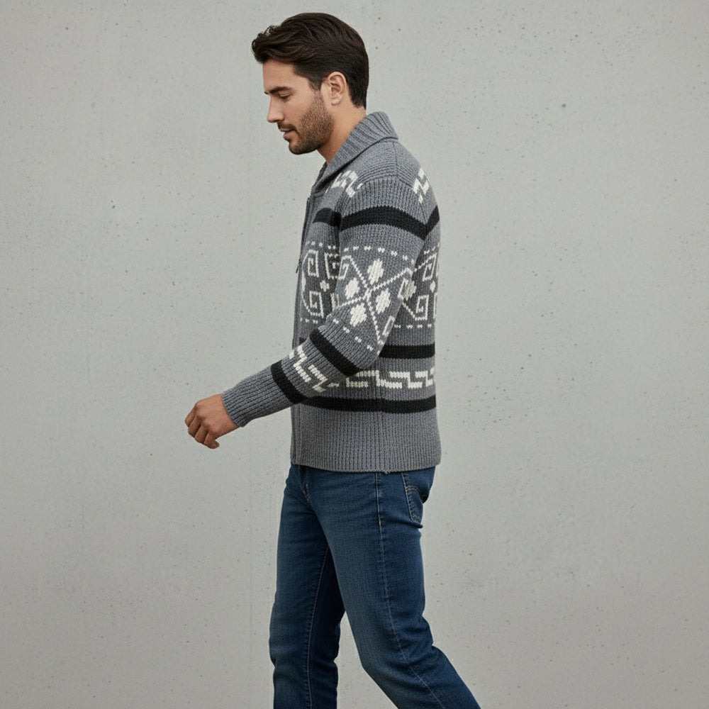 Lässige Herren Strickjacke mit Reißverschluss