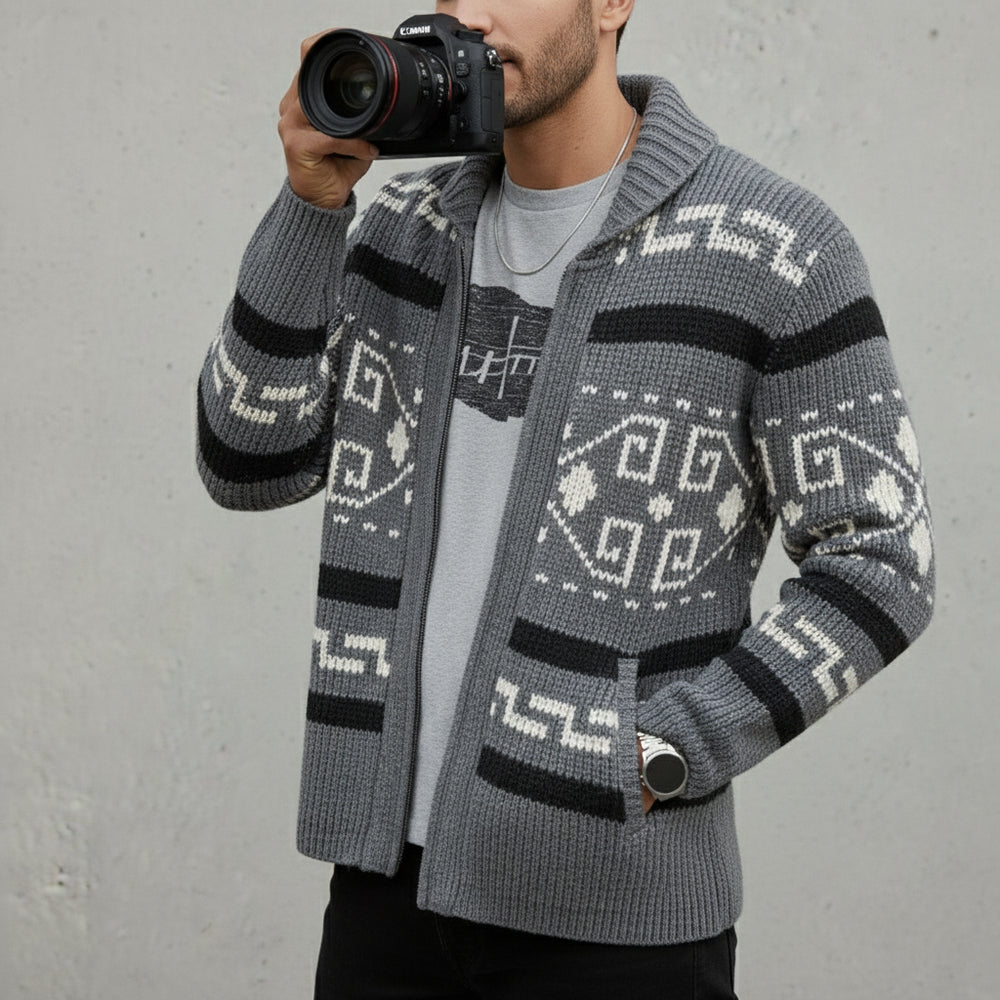 Lässige Herren Strickjacke mit Reißverschluss