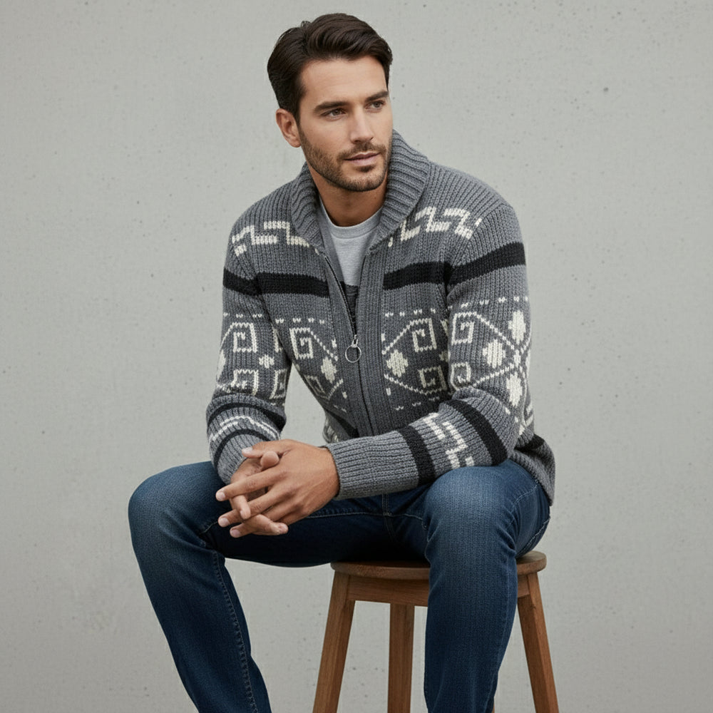 Lässige Herren Strickjacke mit Reißverschluss