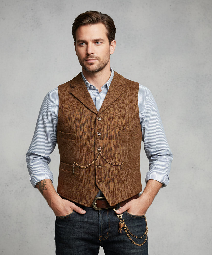 Herren Lederhose Weste