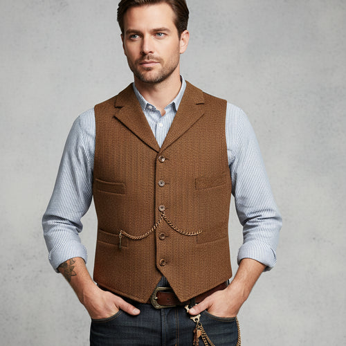 Herren Lederhose Weste