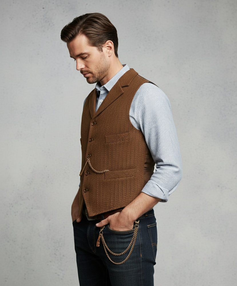 Herren Lederhose Weste