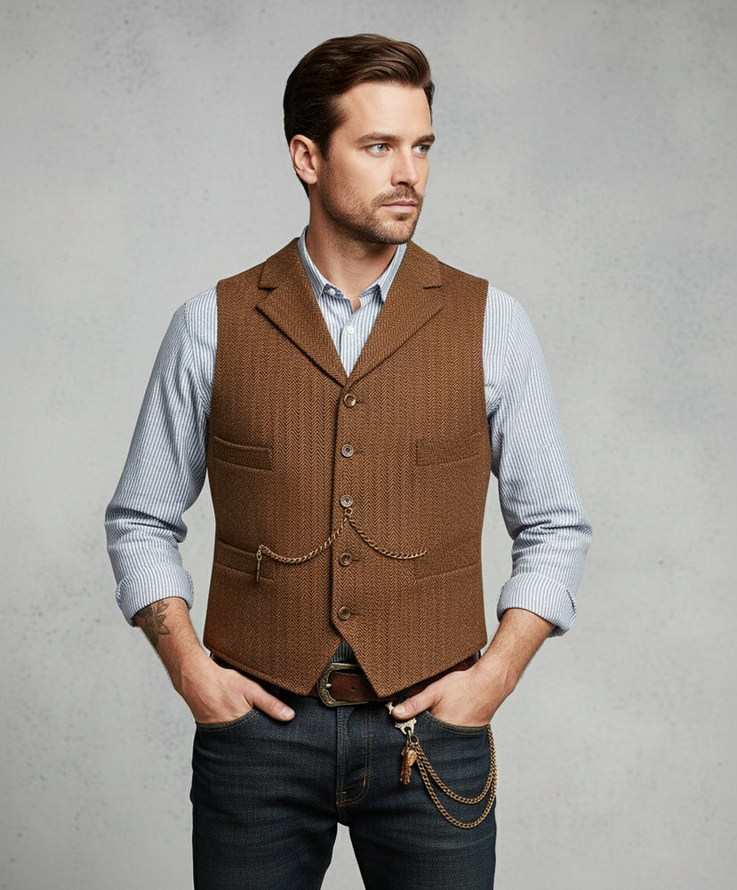 Herren Lederhose Weste