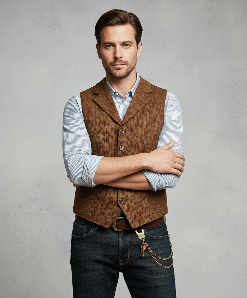 Herren Lederhose Weste