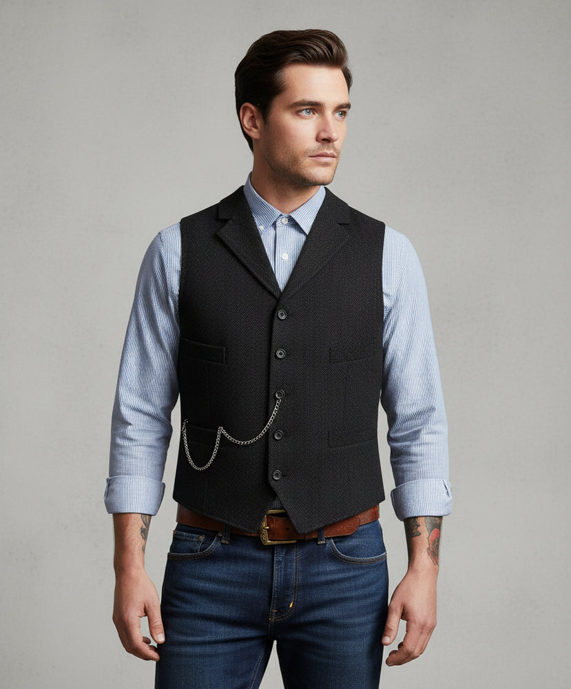 Herren Lederhose Weste