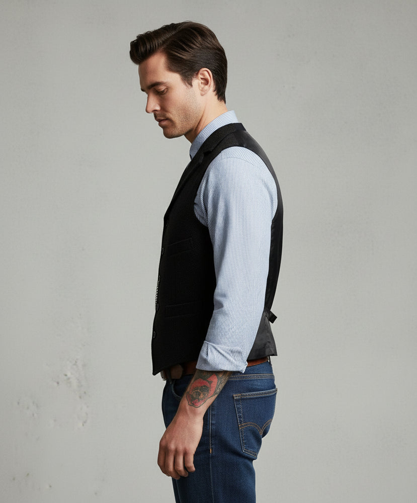 Herren Lederhose Weste