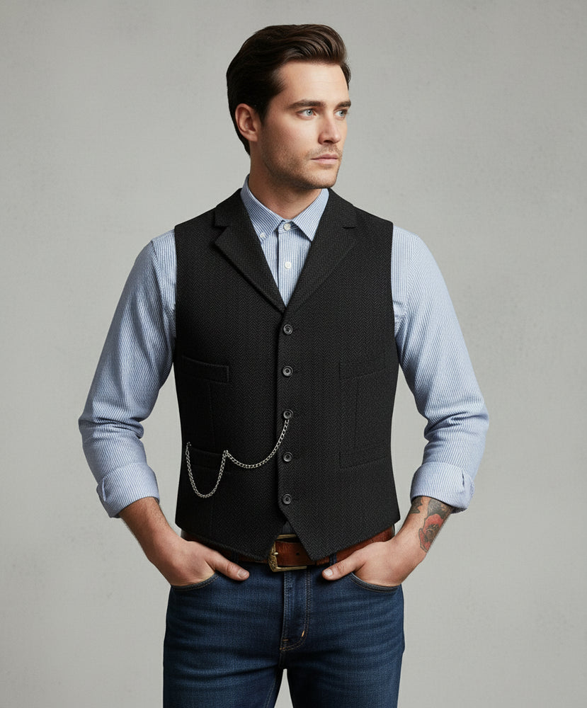 Herren Lederhose Weste