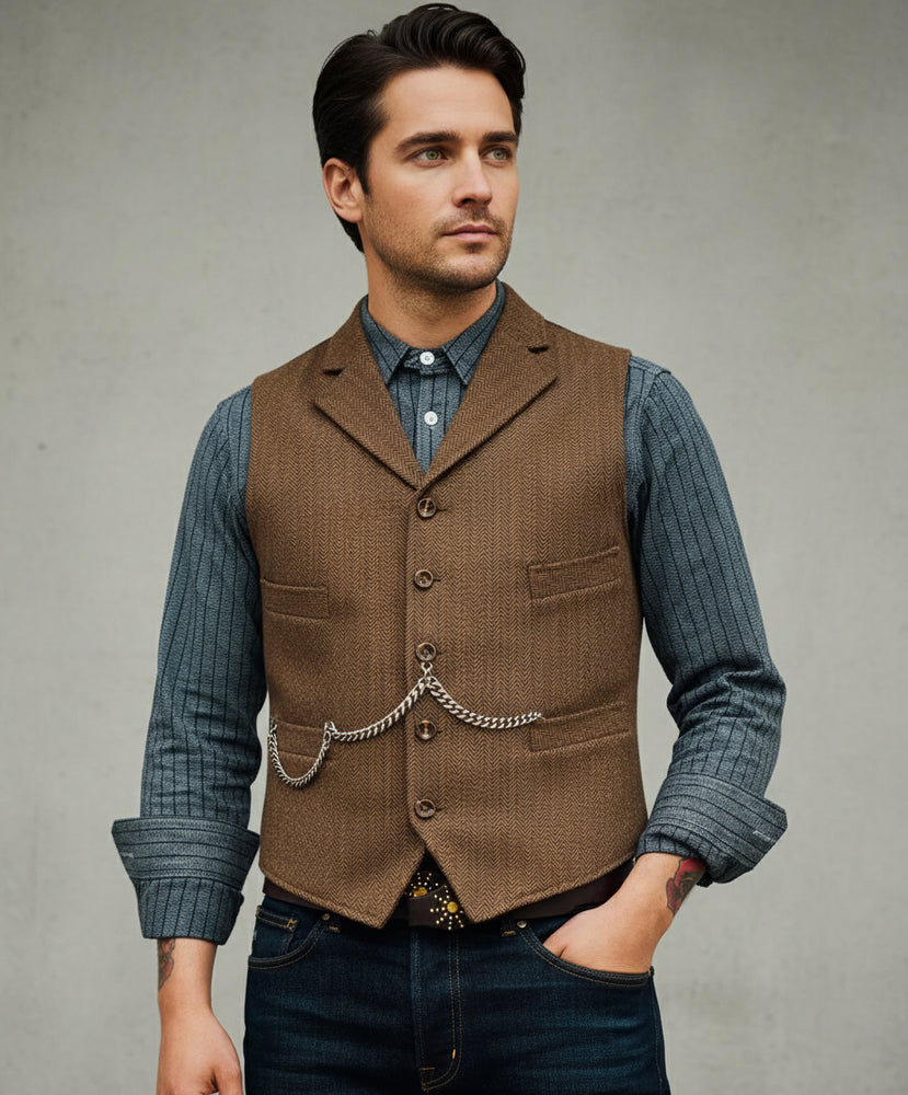 Herren Lederhose Weste