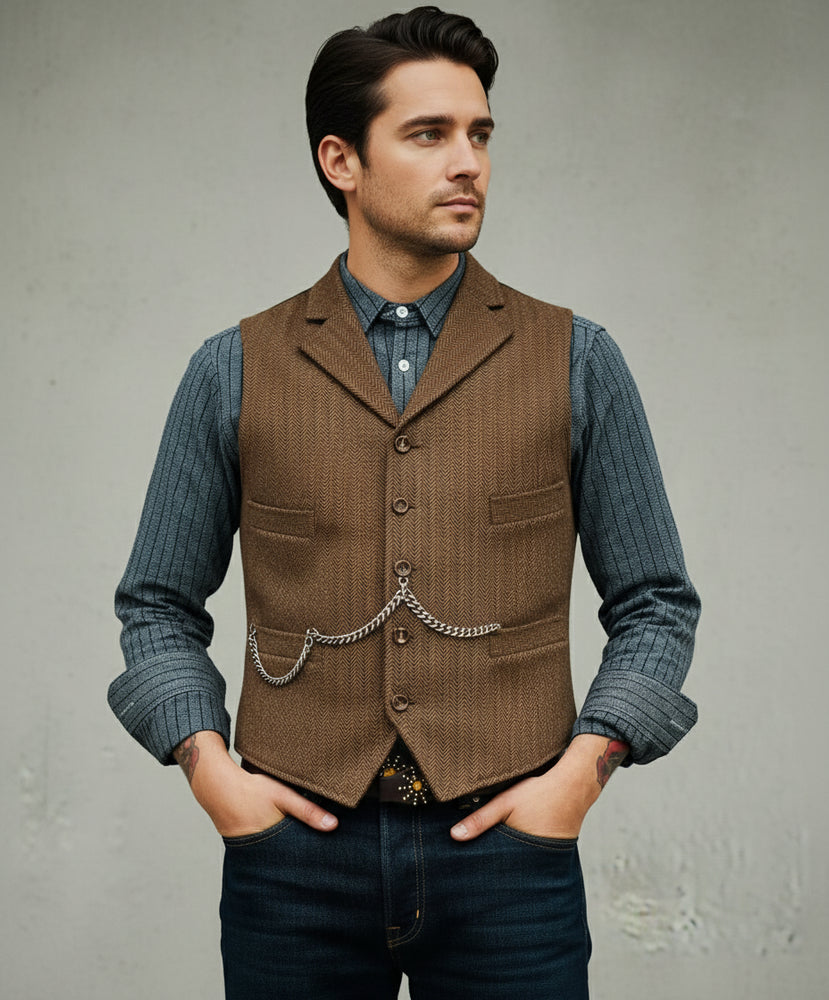 Herren Lederhose Weste