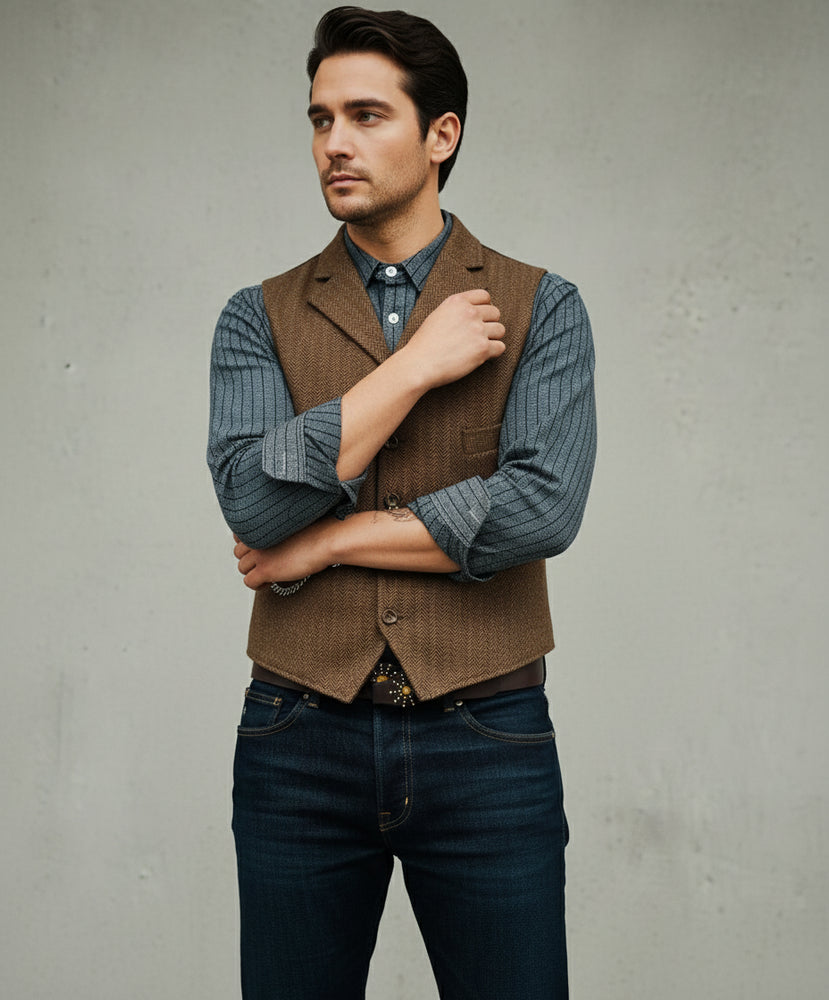 Herren Lederhose Weste