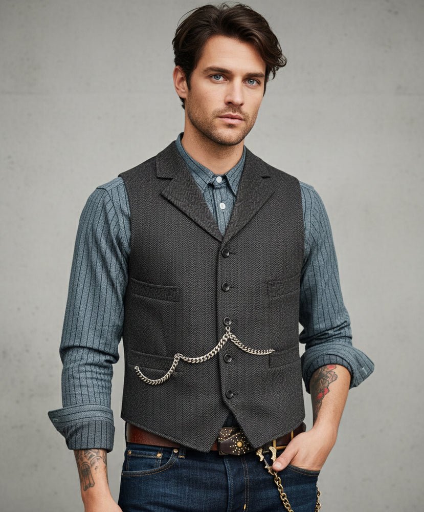 Herren Lederhose Weste