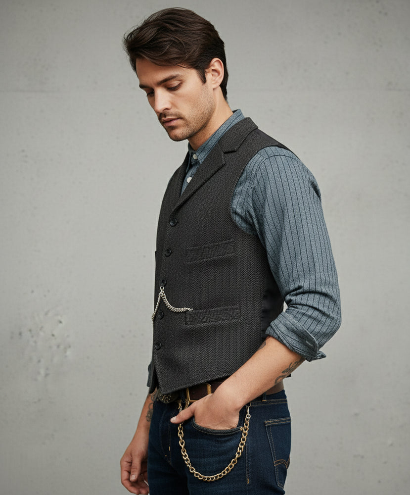 Herren Lederhose Weste