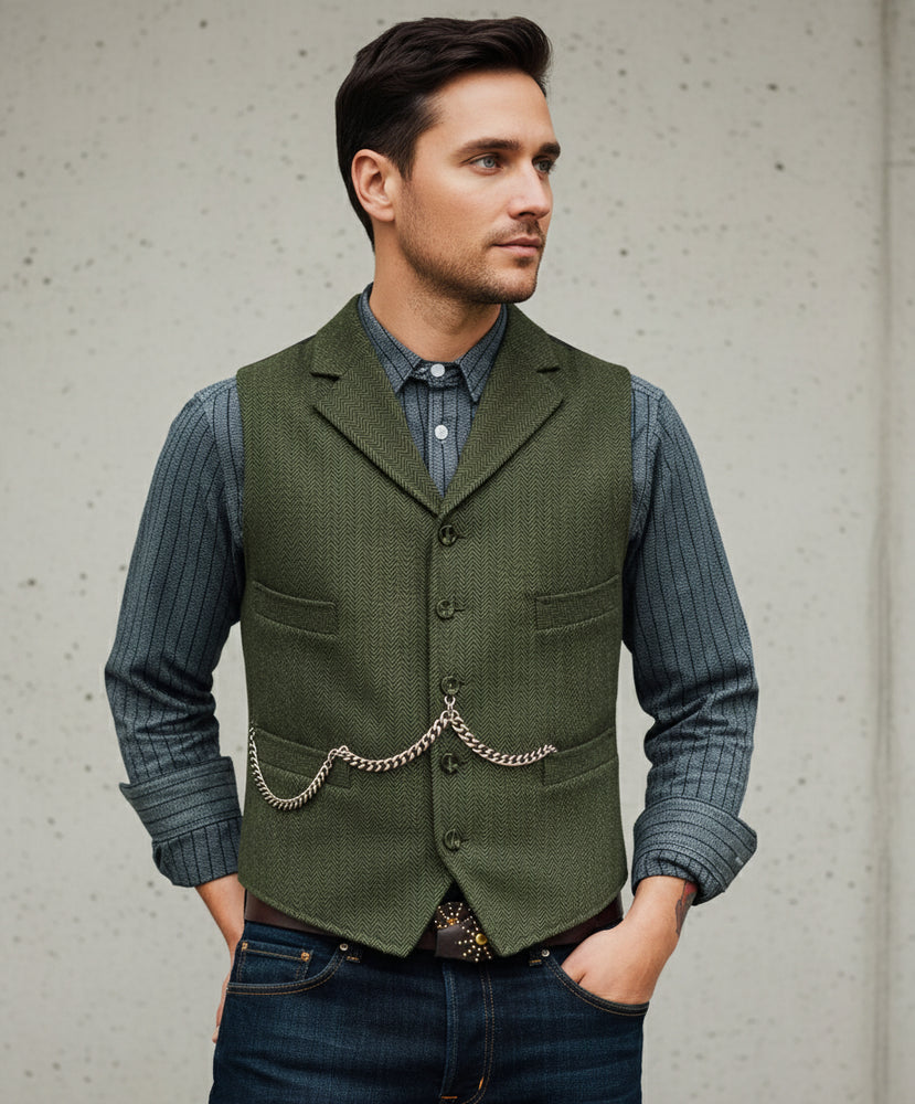 Herren Lederhose Weste