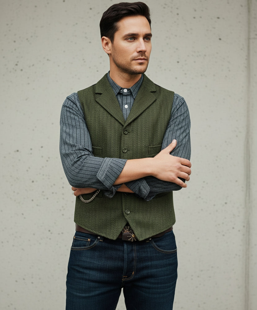 Herren Lederhose Weste