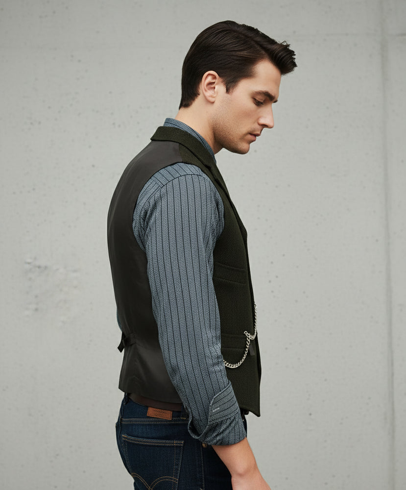 Herren Lederhose Weste